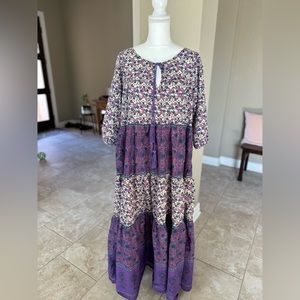 Excellent condition Natural Life SZM flowy purple dress pit-pit23” length 55”